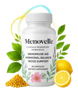 Menovelle Menopause Support Supplement Bottle - Natural Hormonal Balance Formula
